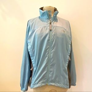 North Face Womens Lightweight Jacket w Lining Light Blue w Dark Grey Accents